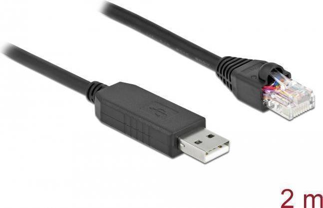DeLock USB-A 2.0 han TS-232 RJ45 han