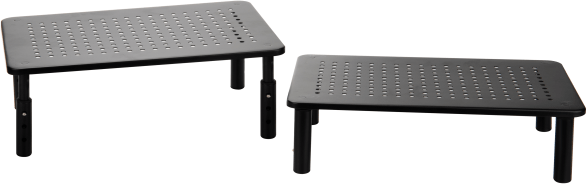 Mind Reader Adjustable Monitor Riser Stands, Black, Set Of 2 Stands