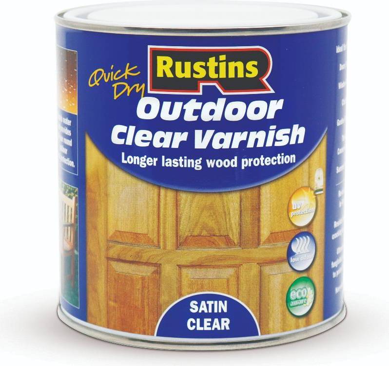Outdoor wood varnish Rustins Quick Dry