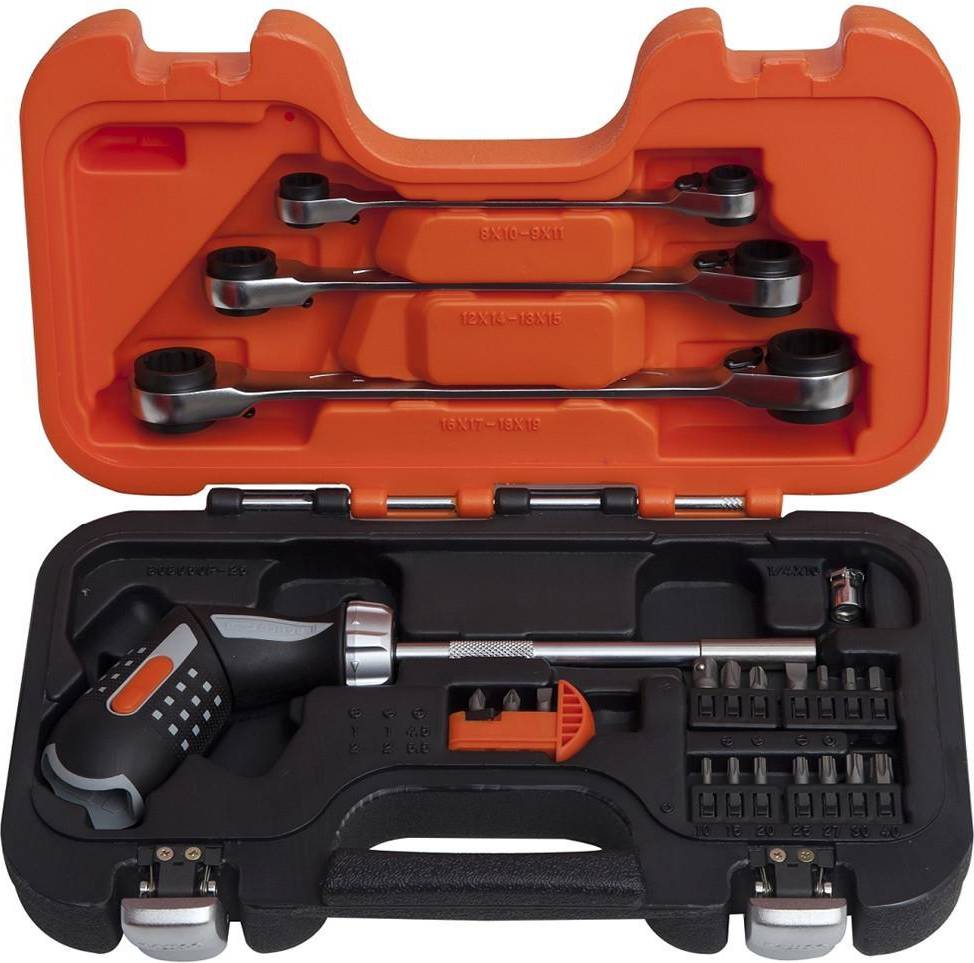 Bahco Pistol Grip Ratcheting Screwdriver Set Bit Screwdriver