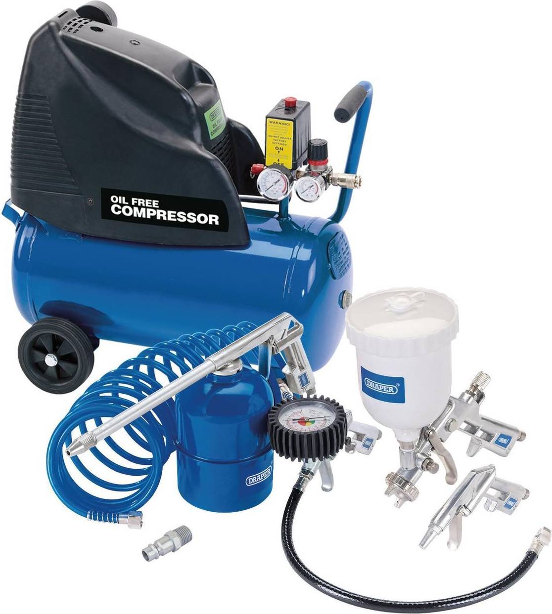 Draper Direct Oil Air Compressor, 24L Air Kit