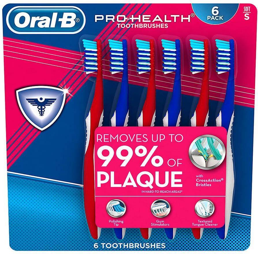 Oral b pro toothbrush Oral-B Pro Health All In One Soft Toothbrushes 6 Count