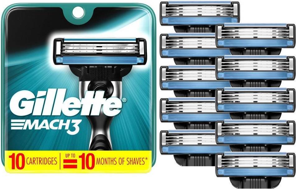 Shaving razor blade Gillette Mach3 Men's Razor Blade Refills 10ct