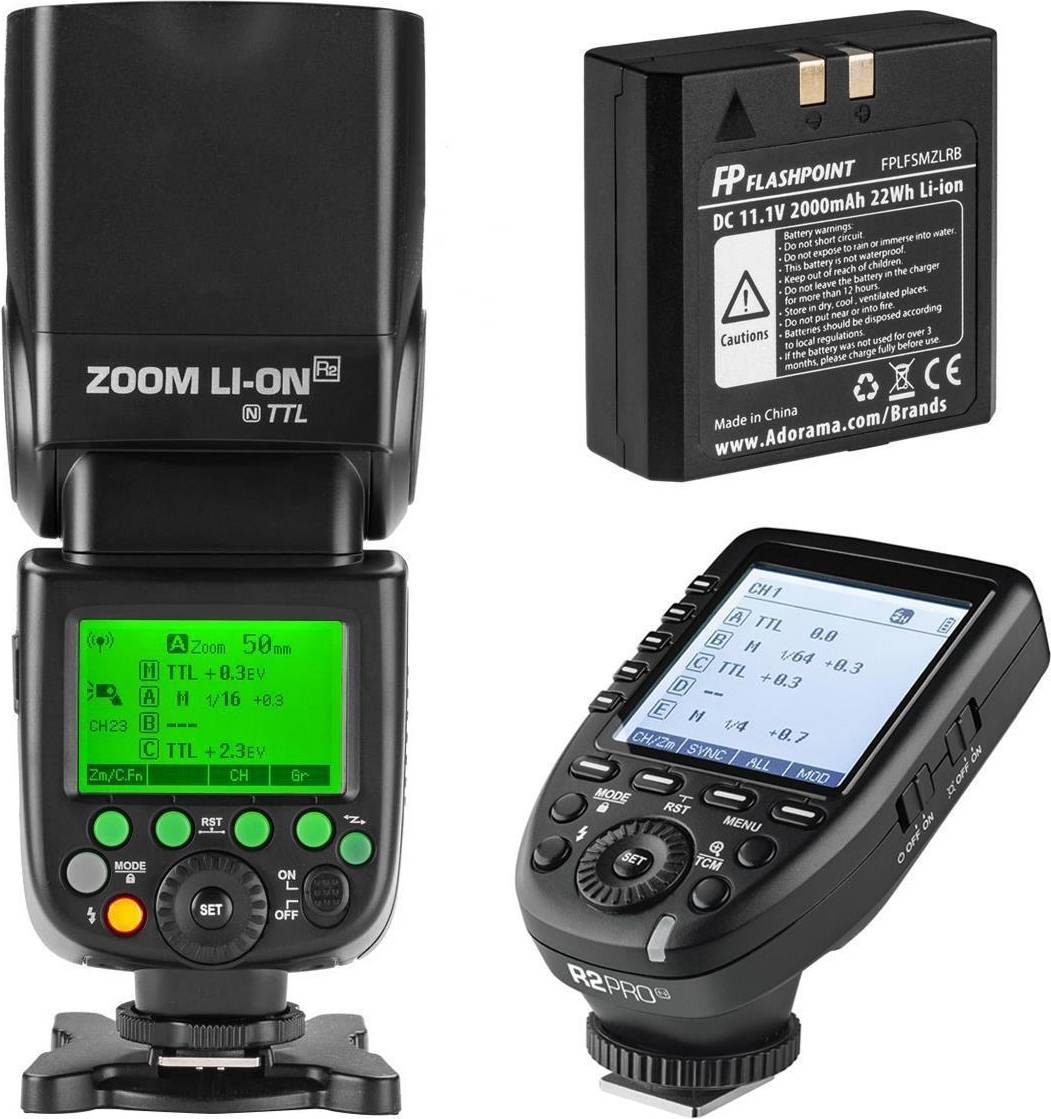 Flashpoint Flashpoint Zoom Li-ion R2 TTL On-Camera Flash Speedlight [Godox V860II] With R2Pro Trigger Nikon
