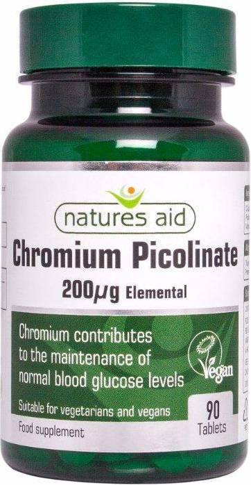 Chromium Picolinate 200ug elemental, Tablets.