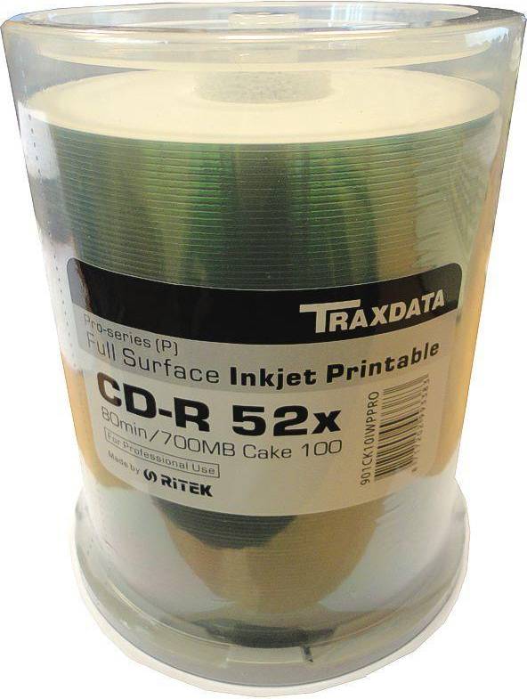 Dvd r 100 pack Traxdata Ritek Pro CD-R 700MB 52x 100-Pack