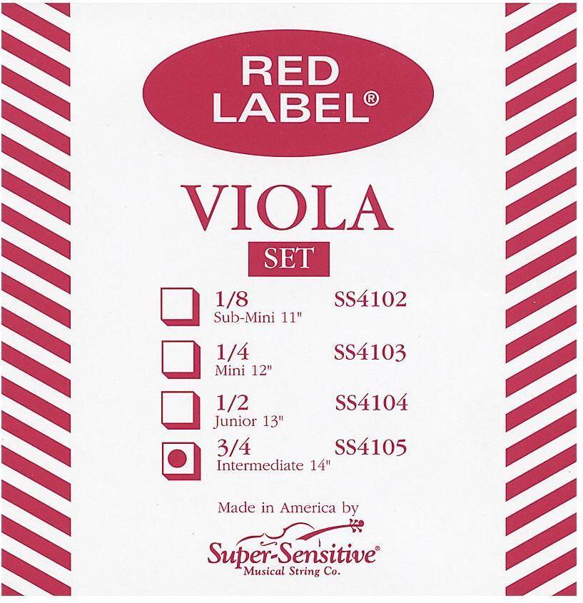 Super Sensitive Red Label Viola String Set Intermediate