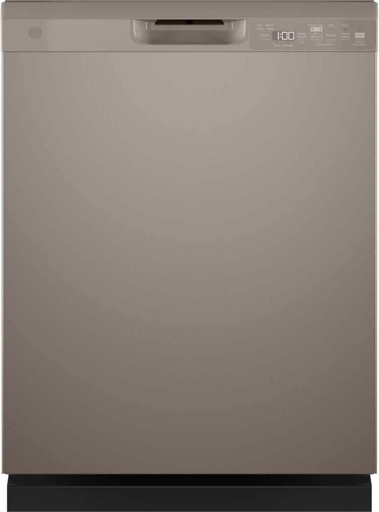 16 place dishwasher GE Front Control Built-In Dishwasher - Slate Grey