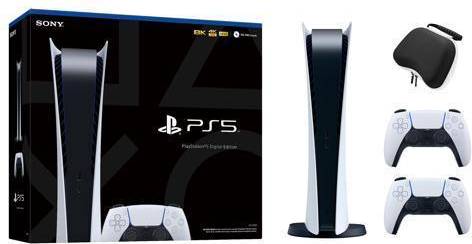 Sony ps4 controller Sony PlayStation 5 Digital Edition with Two DualSense Controllers and Mytrix Hard Shell Protective Controller Case