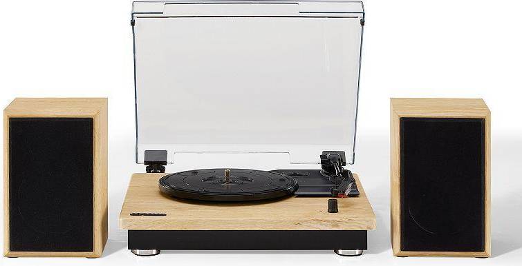 Turntable with speakers Crosley Brio Natural Shelf System