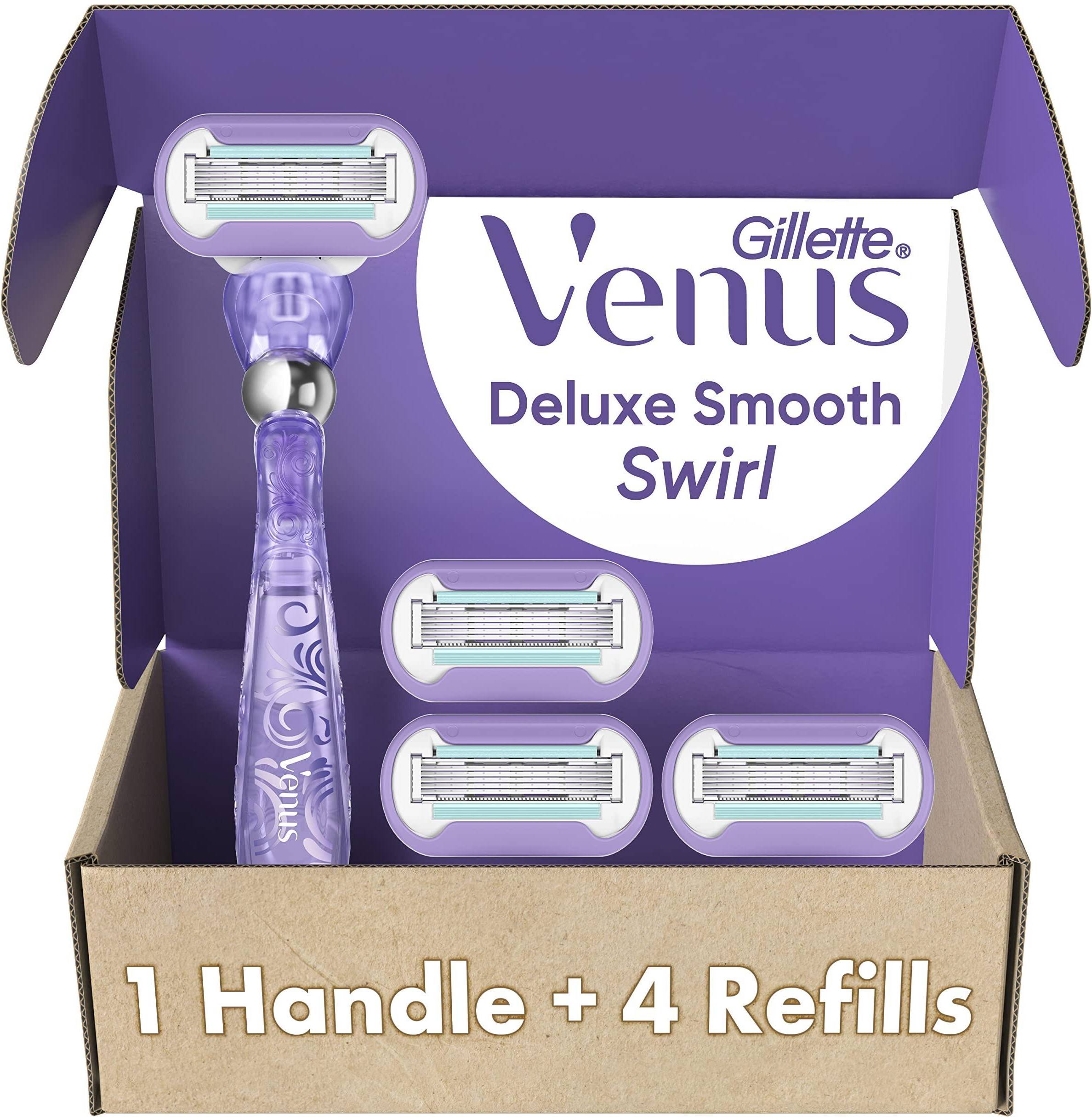 Gillette Venus Extra Smooth Swirl Razor 1 Rakhyvel 4 Rakblad Refills