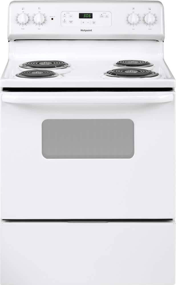 White electric stove Hotpoint RBS360DMWW