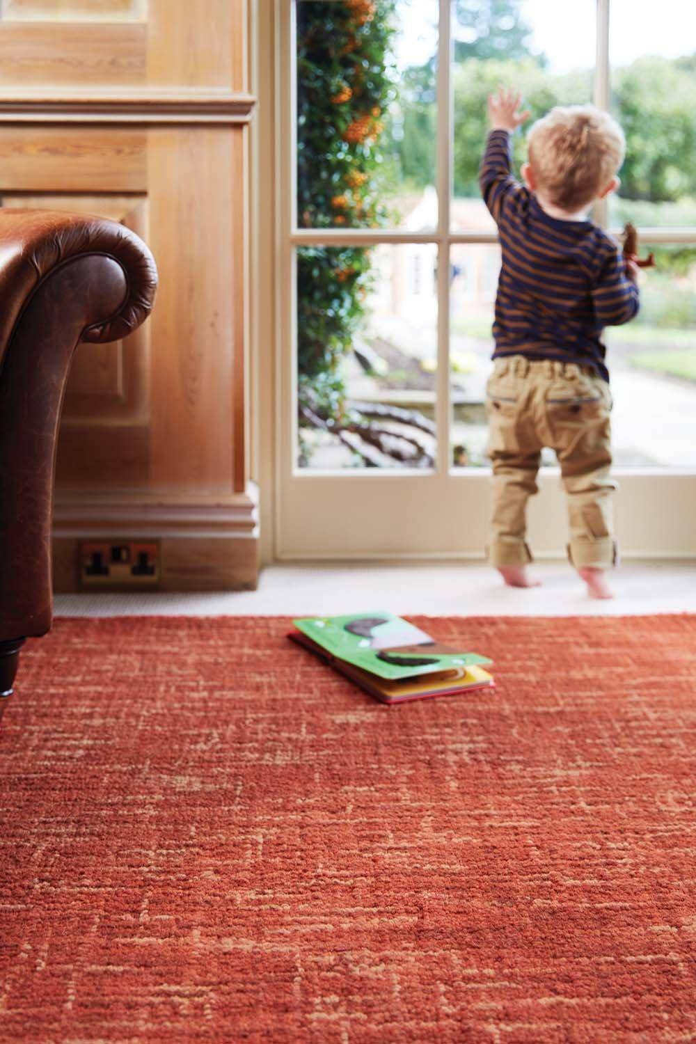 Burnt orange rug Origin Country Tweed Wool Rugs Orange
