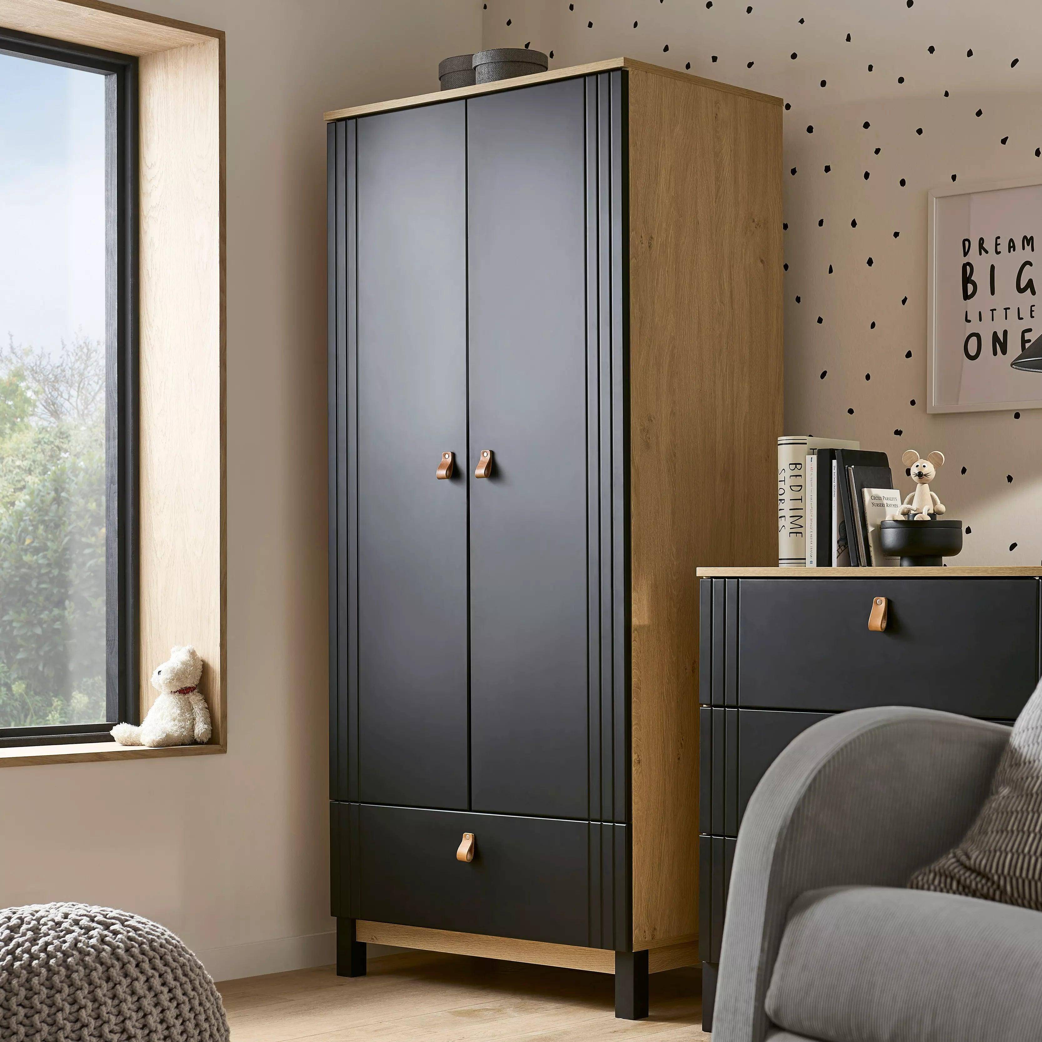 CuddleCo Double Wardrobe - Rafi, Black