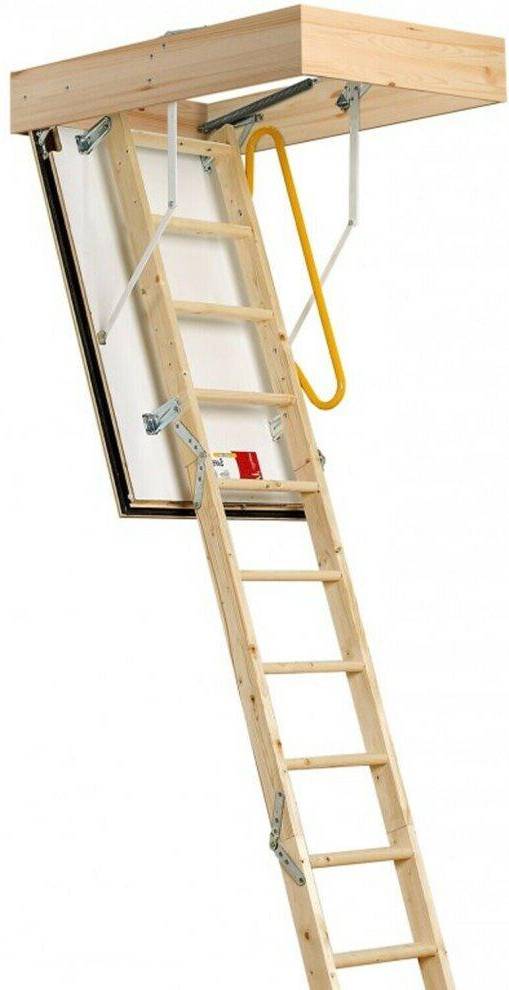 Loft ladders Loops 3 Section FIRE RATED Folding Loft Ladder & Handle Hatch & Frame 2.75m Height