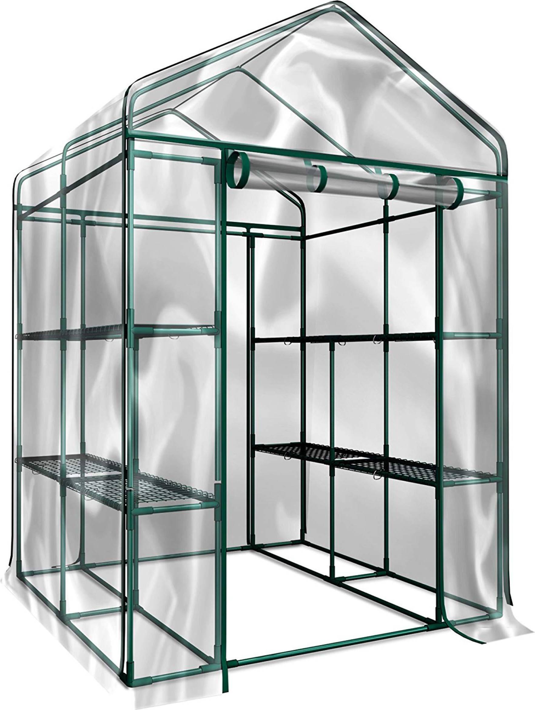 Greenhouse cover HomeComplete Walk-In Greenhouse Stainless Steel PVC Plastic