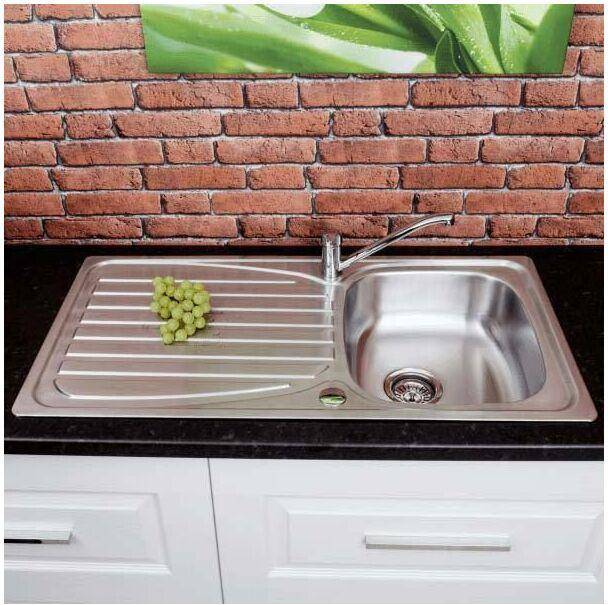 Essentials Steel Inset Kitchen Sink Single Bowl