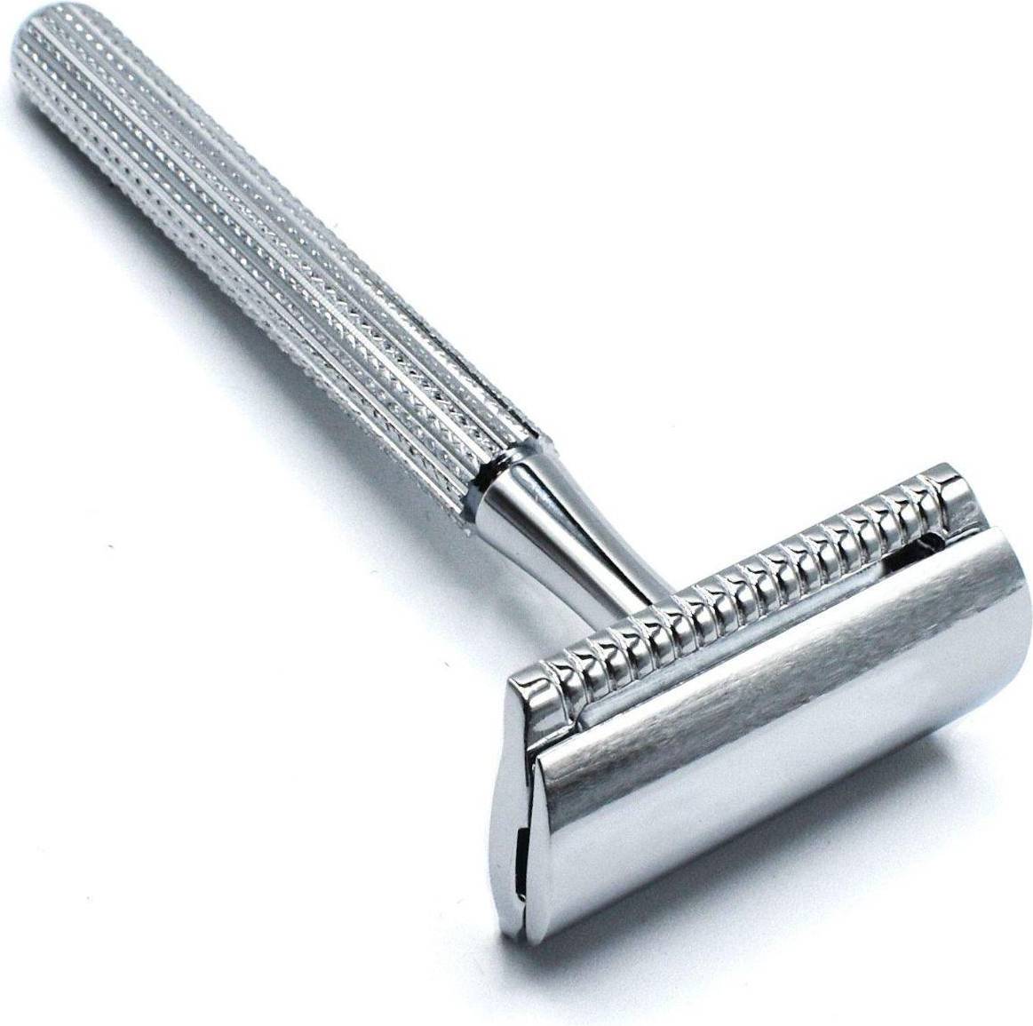 Unisex Textured Long Handle Three Piece Safety Razor