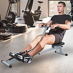 Homcom Rowing Machine W/ Monitor-Grey/Black