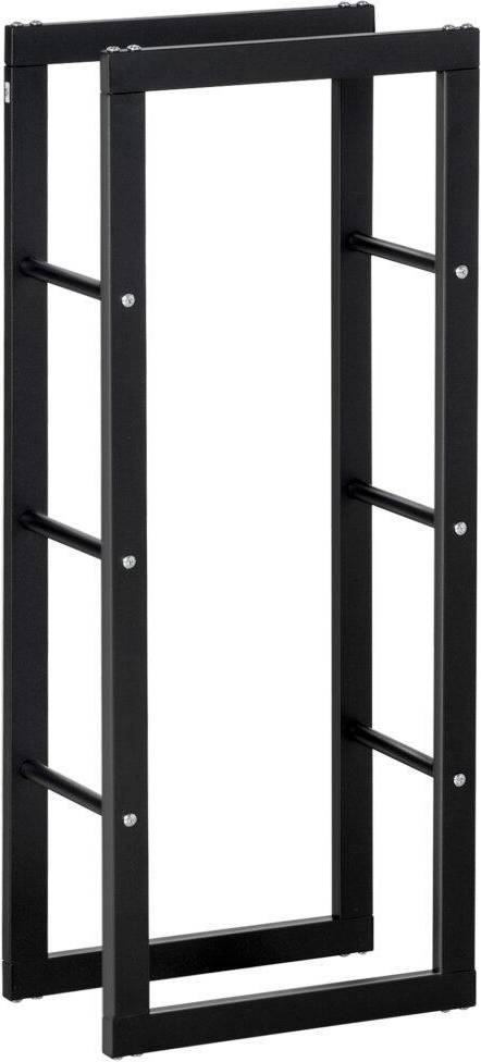 Homcom 40cm Metal Firewood Log Holder Rack with Elevated Design