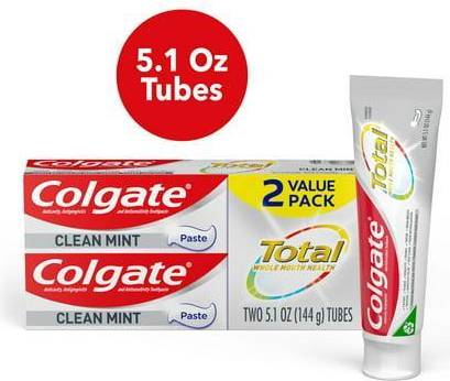 Colgate total Colgate Total Clean Mint Fluoride Toothpaste 5.1 oz Tube