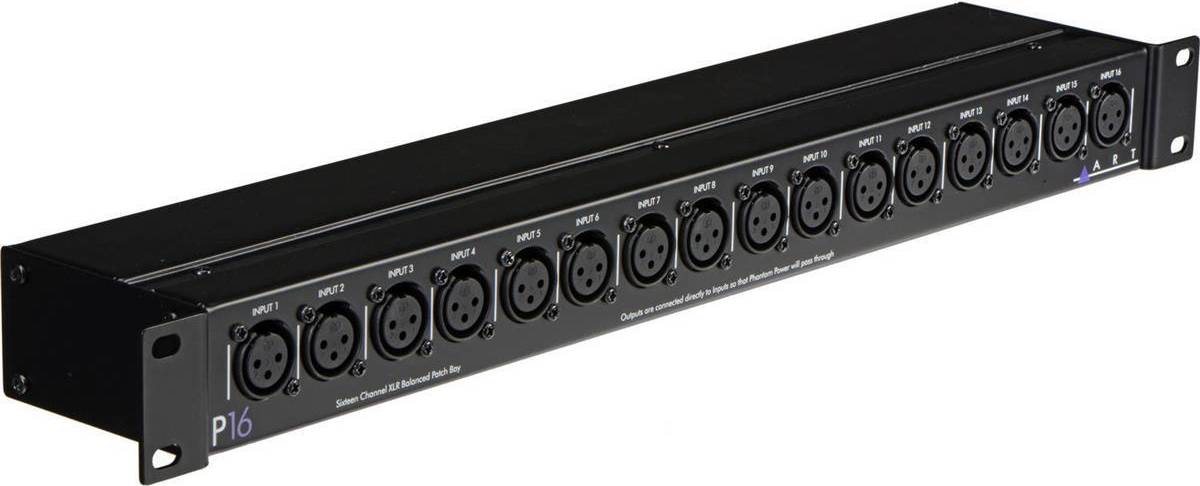 Pro Audio P16 16-Channel Rackmount XLR Balanced Patch Bay