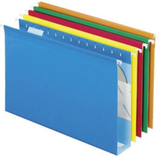 Extra Capacity Reinforced Hanging File Folders With Box