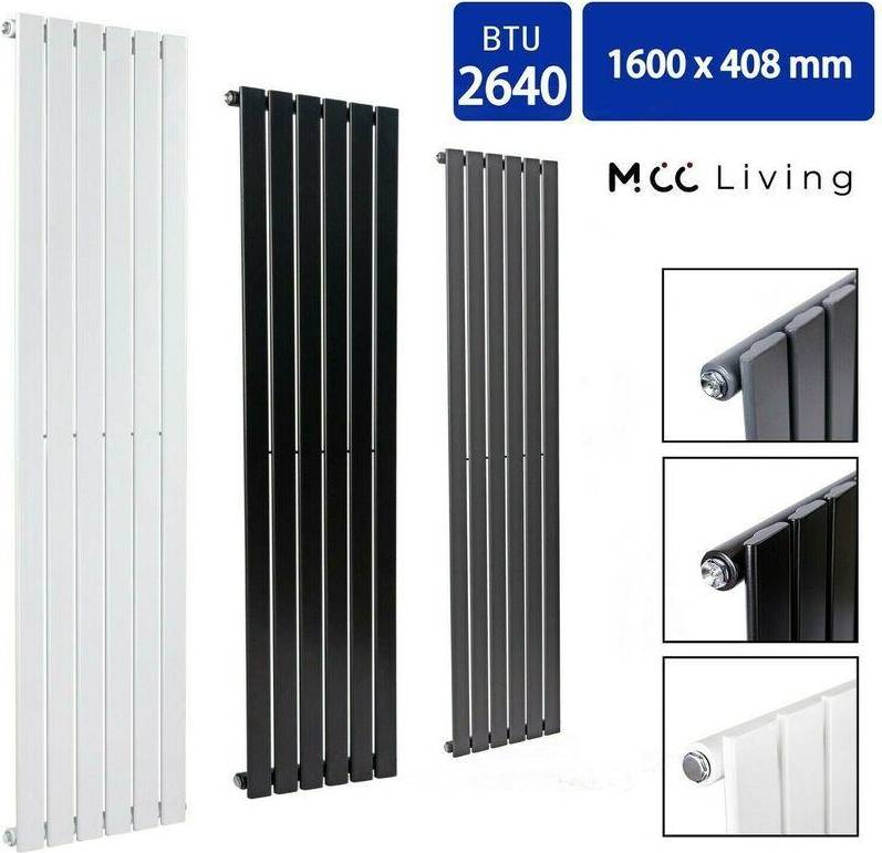 408mm Single Designer Panel Central Heating Radiator matt black