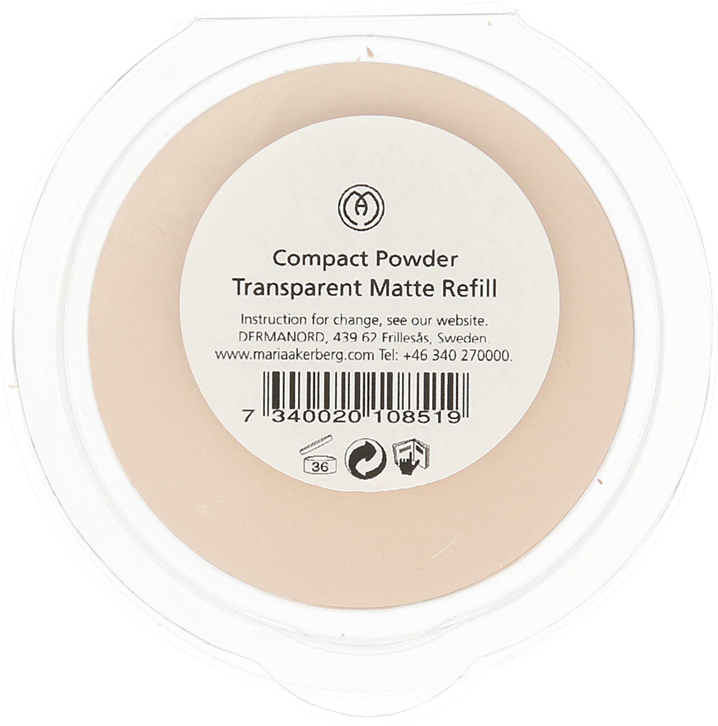Maria Åkerberg Compact Powder Refill Sticker Transparent Matte
