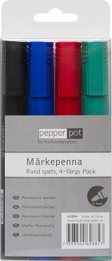 Markeringstuscher Rund Spids 4-stk