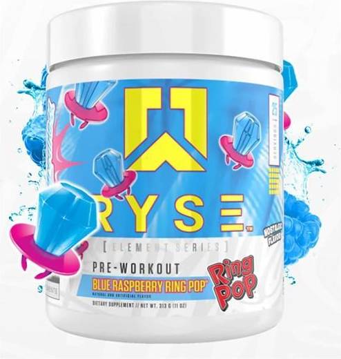 RYSE Element Series Pre-Workout 25 Portioner Blue Raspberry Ring Pop