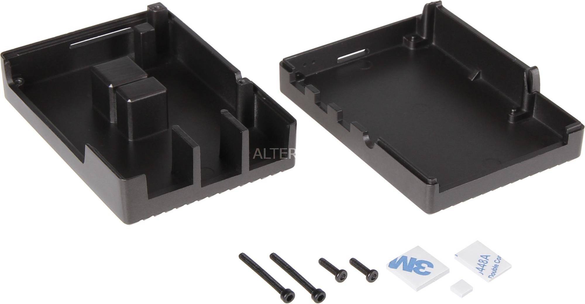 Pi 4 Joy-it RB-ALUCASEP4+08 SBC-kabinet til Raspberry Pi 4 B - Sort