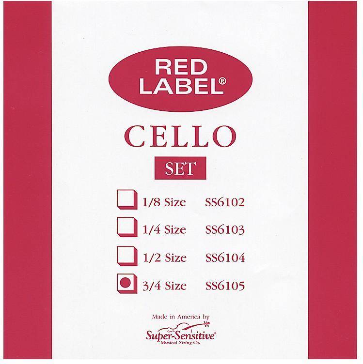 Super Sensitive Super Sensitive Red Label Cello String Set 3/4