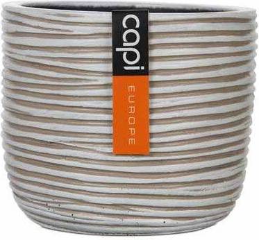 Capi Planter ball Rib 14x12 ivory