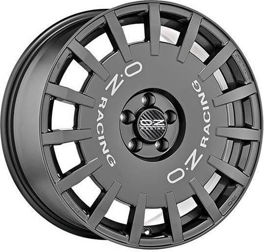 OZ Rally Racing Dark Graphite Silver Lettering 7x17 5/110 ET35 B75