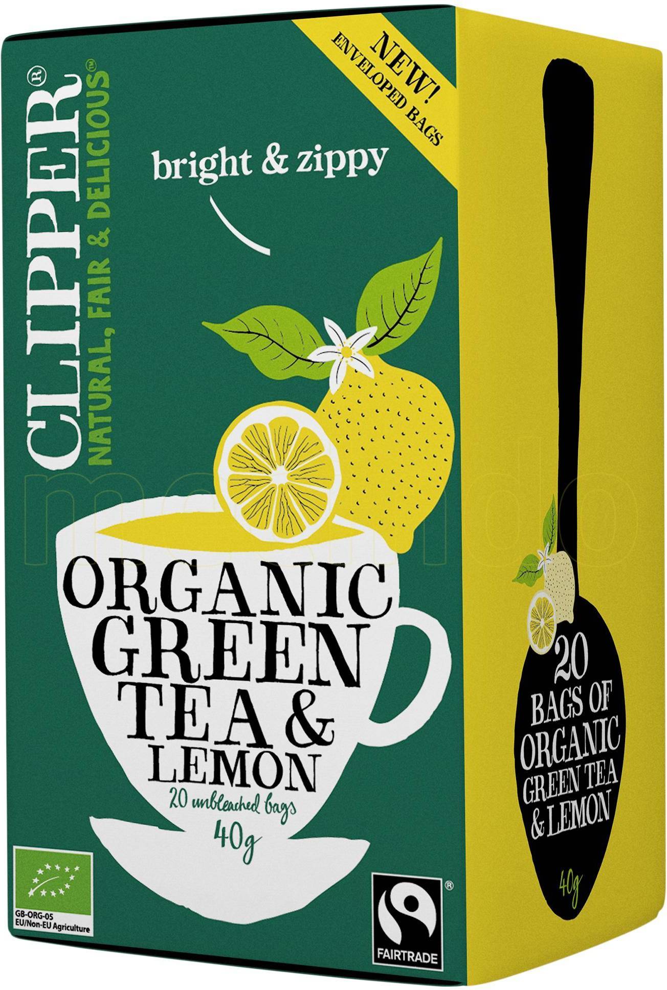 Organic Green Tea & Lemon 20 tepåsar