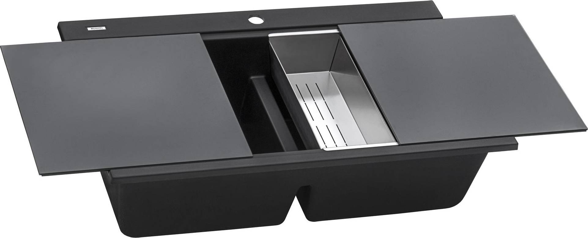 Drop in workstation sink Ruvati RVG1350 epiGranite 34" Drop-In Double Basin