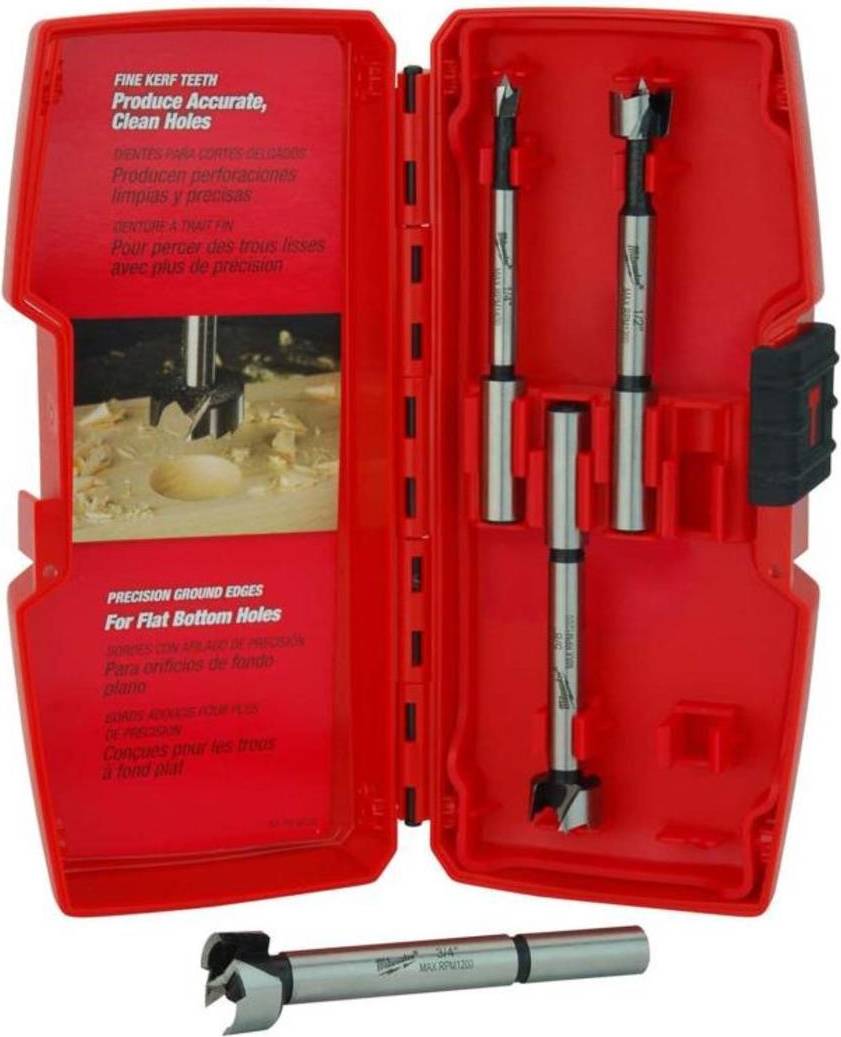 Milwaukee power tool set Milwaukee 4 Piece Forstner Bit Set