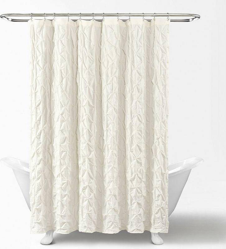 Bathroom shower curtains Lush Decor Ivory Ravello Pintuck Textured Shower