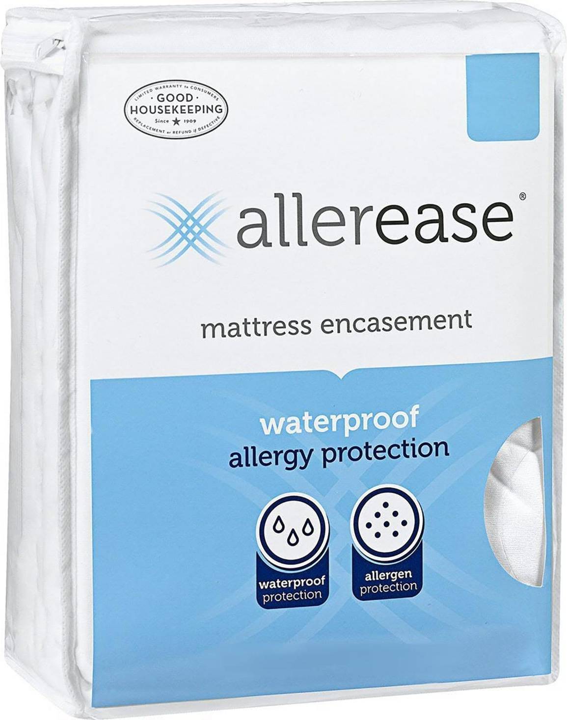 Allerease Zippered Protector Mattress Cover White (190.5x99.1cm)