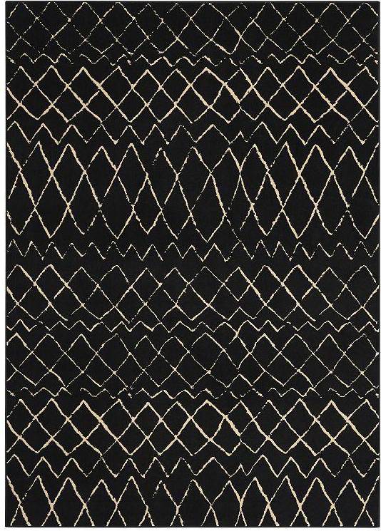 Nourison Rectangular: 3 Black, Gray