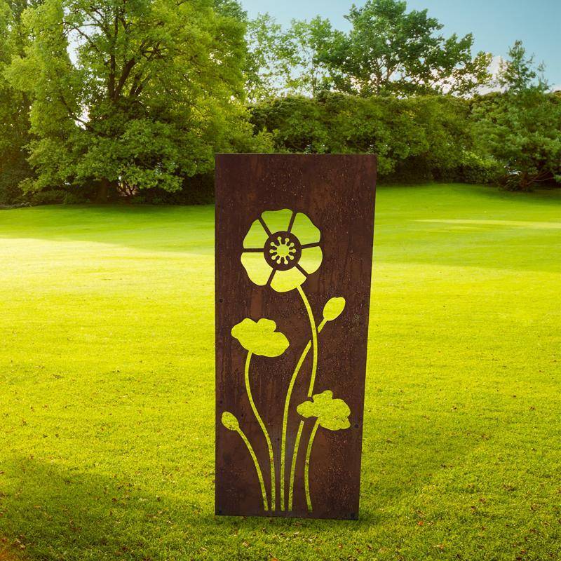 Poppy Garden Screen Small Bare To Rust