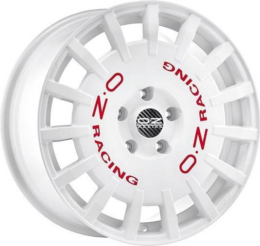 OZ Rally Racing White Red Lettering 8x18 5/114.3 ET45 B75