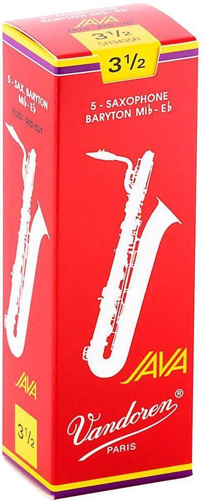 Vandoren Java Red Baritone Saxophone Reeds Strength 3.5, Box Of 5