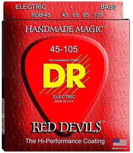 DR Strings Rda Frgade Basstrngar Medium 45-105
