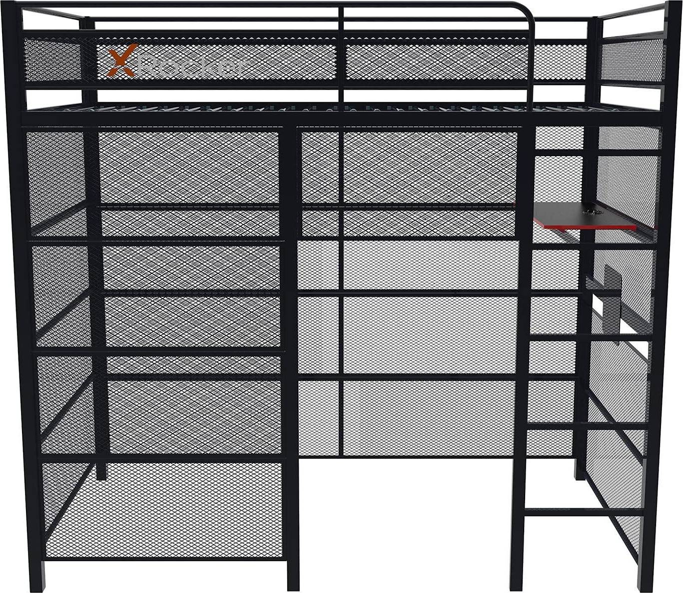 Gaming high sleeper bed X-Rocker Battle Den Gaming Bunk Bed