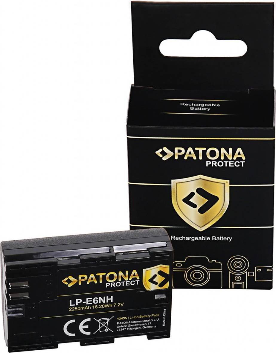 Canon eos r5 Patona Batteri Canon LP-E6NH 2250mAh Li-ion Protect EOS R5/R6