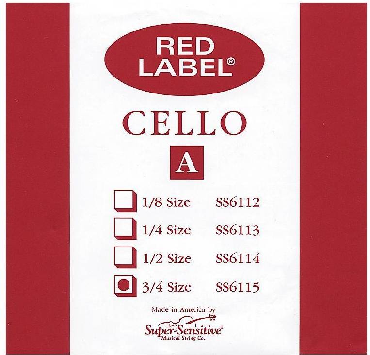 Super Sensitive Red Label Cello A String 3/4