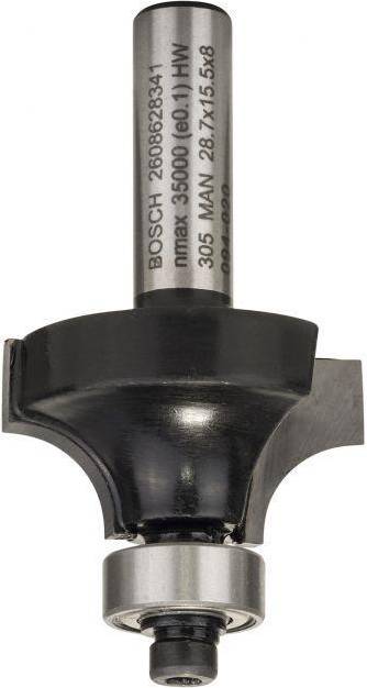 Bosch Professional 2608628341 Rounding Router Bit, Silver, 8 x 28.7 x 53 mm