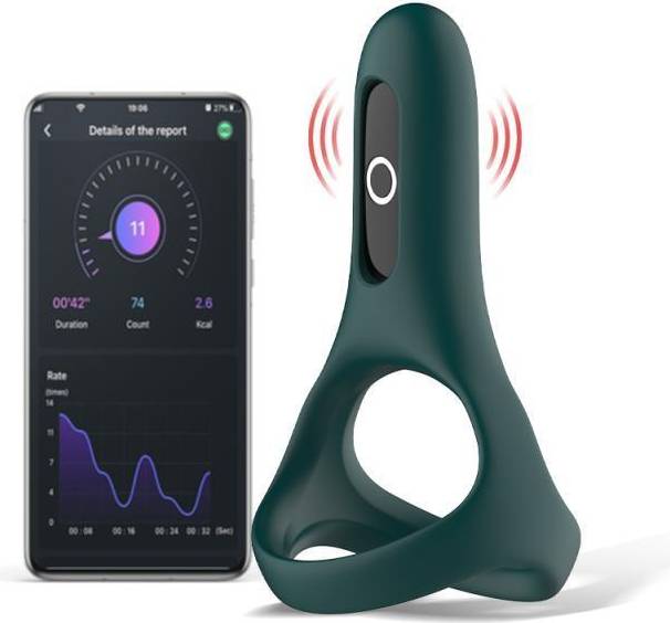 Cock ring's Sex Toys Magic Motion Rise Smart Vibrating Cock ring Green